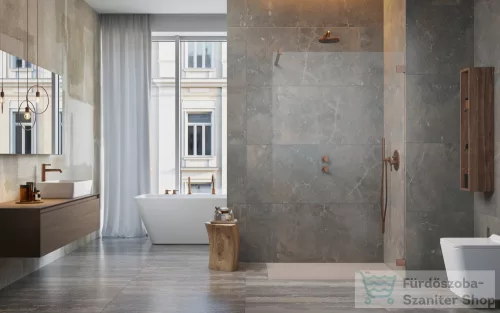 Radaway Essenza Pro 80 walk-in zuhanyfal, szálcsiszolt réz (10103080-93-01)