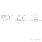 Sapho KERASAN RETRO álló WC, alsó kifolyású, 38,5x45x59cm, matt fekete (101031)