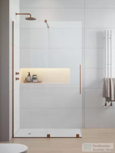 Radaway Furo Walk-in zuhanyfal 110B balos, szálcsiszolt réz 10106588-93-01L+10110544-01-01