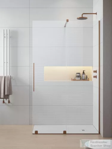 Radaway Furo Walk-in zuhanyfal 160J jobbos, szálcsiszolt réz 10106838-93-01R+10110794-01-01