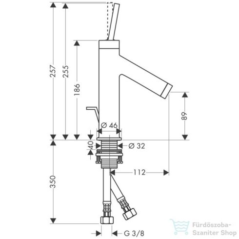 Hansgrohe AXOR STARCK egykaros mosdó csaptelep DN15, automata leeresztővel, króm 10111000