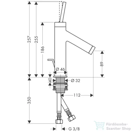 Hansgrohe AXOR STARCK egykaros mosdó csaptelep DN15, automata leeresztővel, króm 10111000