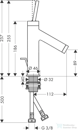 Hansgrohe AXOR STARCK mosdó csaptelep, automata leeresztővel, rozsdamentes acél hatású 10111800