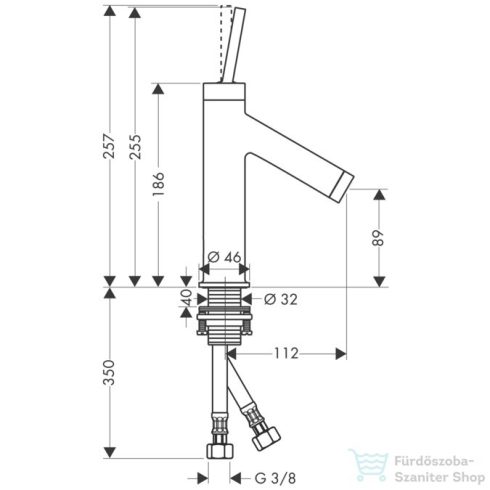 Hansgrohe AXOR STARCK egykaros mosdó csaptelep DN15, nem zárható leeresztővel, króm 10117000