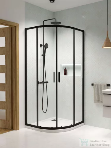 Radaway Premium Pro PDD 90Bx80J íves zuhanykabin, fekete 1013000-01-01+1013500-54-01