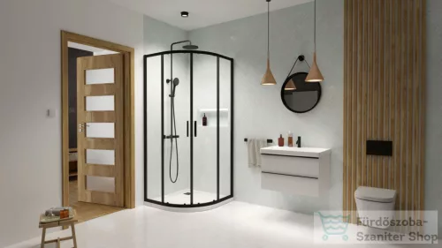 Radaway Premium Pro PDD 80Bx100J íves zuhanykabin, fekete 1013000-01-01+1013600-54-01