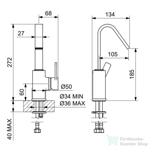 Bugnatese Morse mosdó csaptelep leeresztő nélkül,króm 1013SCR