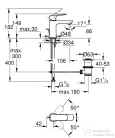 Grohe CUBEO S mosdó csaptelep automata leeresztővel,króm 1016940000