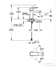 Grohe CUBEO S mosdó csaptelep leeresztő nélkül,króm 1016990000