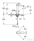 Grohe CUBEO XL magasított mosdó csaptelep leeresztő nélkül,matt fekete 1017292430