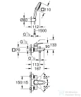 Grohe CUBEO egykaros kádtöltő csaptelep zuhanyszettel,króm 1018140000