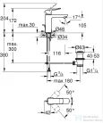 Grohe QuickFix DICE M mosdó csaptelep automata leeresztővel, króm 1018320000