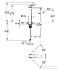 Grohe QuickFix DICE magasított mosdó csaptelep leeresztő nélkül, matt fekete 1018922430