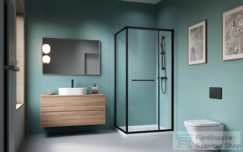 Radaway Alienta Black SD II 90x80 szögletes zuhanykabin, fekete profil 10192980-54-01