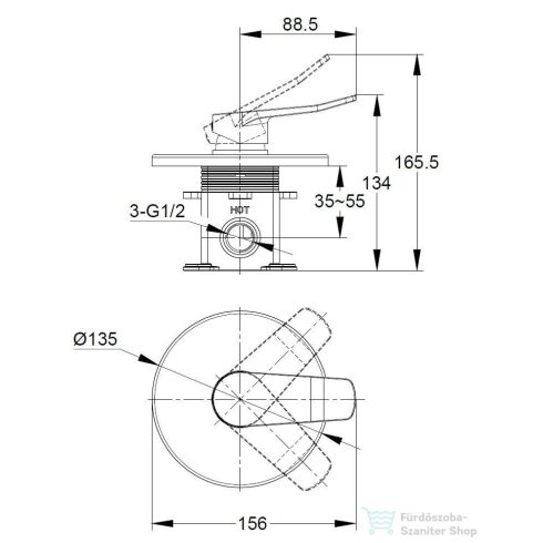 Kielle Nefia falsík alatti csaptelep alaptesttel, króm 10227200
