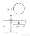 Grohe SELECTION kozmetikai tükör 7x nagyítással,Phantom Black 102279KF00