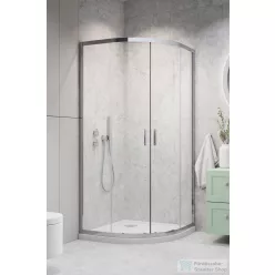   Radaway Alienta A 80x80 íves zuhanykabin, króm profil 10228080-01-01
