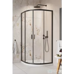   Radaway Alienta Black A 80x80 íves zuhanykabin, fekete profil 10228080-54-01