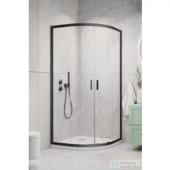   Radaway Alienta A 80x80 íves zuhanykabin, szálcsiszolt fegyvermetál profil 10228080-92-01