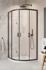 Radaway Alienta Black A 90x90 íves zuhanykabin, fekete profil 10229090-54-01
