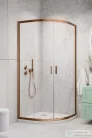 Radaway Alienta A 90x90 íves zuhanykabin, szálcsiszolt réz profil 10229090-93-01