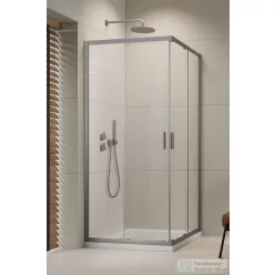   Radaway Alienta C 80x80 szögletes zuhanykabin, szálcsiszolt króm profil 10238080-91-01