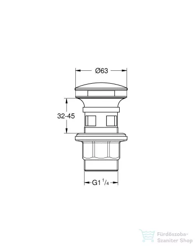 Grohe click-clack leeresztő túlfolyós mosdóhoz,matt fekete 1024642430