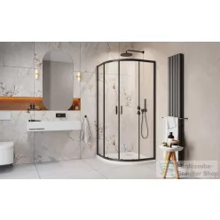   Radaway Alienta Black A 80x90 íves zuhanykabin, fekete profil 10248090-54-01