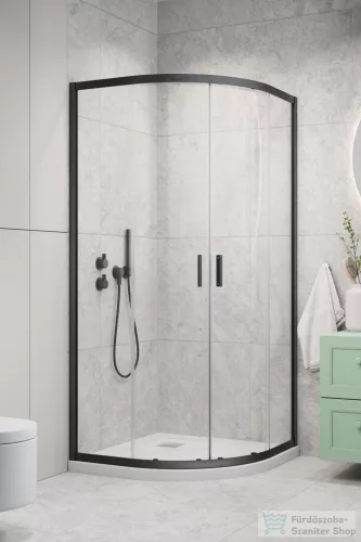 Radaway Alienta E 80x90 íves zuhanykabin, szálcsiszolt fegyvermetál profil 10248090-92-01