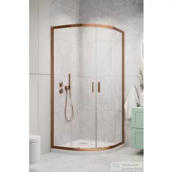   Radaway Alienta E 80x90 íves zuhanykabin, szálcsiszolt réz profil 10248090-93-01