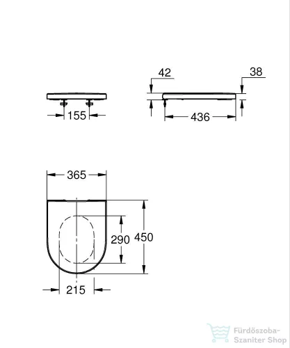 Grohe EURO CERAMIC Soft close WC ülőke, fehér 102501SH00