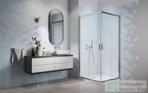 Radaway Alienta D 80x90 szögletes zuhanykabin, króm profil 10258090-01-01