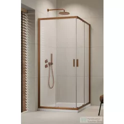   Radaway Alienta D 80x90 szögletes zuhanykabin, szálcsiszolt réz profil 10258090-93-01