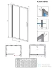 Radaway Alienta Black DWJ 140 zuhanyajtó, fekete profil 10260140-54-01