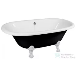   Sapho POLYSAN REGATA szabadonálló kád, 175x85x61cm, fehér lábak, fekete/fehér (10261)