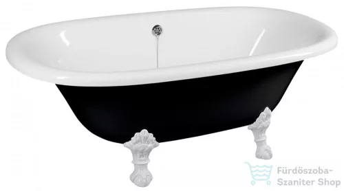 Sapho POLYSAN REGATA szabadonálló kád, 175x85x61cm, fehér lábak, fekete/fehér (10261)