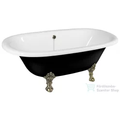   Sapho POLYSAN REGATA szabadonálló kád, 175x85x61cm, bronz lábak, fekete/fehér (10271)