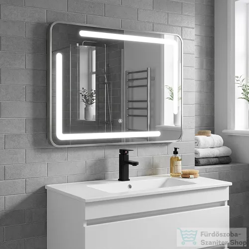 Leziter Padova 80 tükör jelenlétérzékelővel led világítással páramentesító funkcióval 80x60 cm 1029-8060