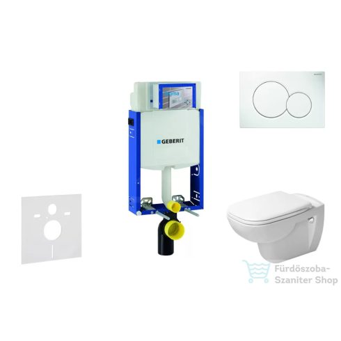 Geberit Kombifix falra szerelhető WC szett, Duravit D-Code rimless WC soft close ülőkével, Geberit Sigma 01 alpesi fehér nyomólappal 10302005NH1