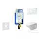 Geberit Kombifix falra szerelhető WC szett, Duravit D-Code rimless WC soft close ülőkével, Geberit Sigma 01 alpesi fehér nyomólappal 10302005NH1
