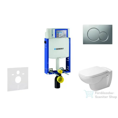 Geberit Kombifix falra szerelhető WC szett, Duravit D-Code rimless WC soft close ülőkével, Geberit Sigma 01 matt króm nyomólappal 10302005NH3