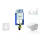 Geberit Kombifix falra szerelhető WC szett, Duravit D-Code rimless WC soft close ülőkével, Geberit Sigma 20 fehér/króm nyomólappal 10302005NH4