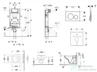 Geberit Kombifix falra szerelhető WC szett, Duravit D-Code rimless WC soft close ülőkével, Geberit Sigma 20 fehér/króm nyomólappal 10302005NH4