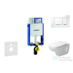   Geberit Kombifix falra szerelhető WC szett, Duravit D-Code rimless WC soft close ülőkével, Geberit Sigma 30 fehér/króm nyomólappal 10302005NH5