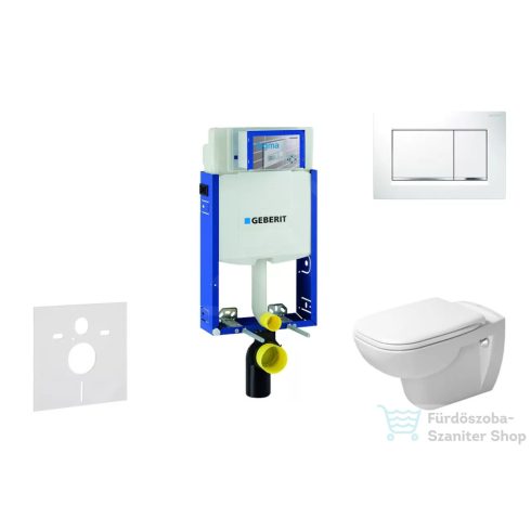 Geberit Kombifix falra szerelhető WC szett, Duravit D-Code rimless WC soft close ülőkével, Geberit Sigma 30 fehér/króm nyomólappal 10302005NH5