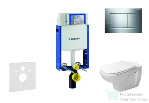 Geberit Kombifix falra szerelhető WC szett, Duravit D-Code rimless WC soft close ülőkével, Geberit Sigma 30 fényes/matt króm nyomólappal 10302005NH6