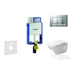   Geberit Kombifix falra szerelhető WC szett, Duravit D-Code rimless WC soft close ülőkével, Geberit Sigma 30 matt/fényes króm nyomólappal 10302005NH7
