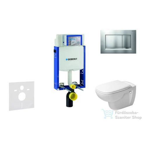 Geberit Kombifix falra szerelhető WC szett, Duravit D-Code rimless WC soft close ülőkével, Geberit Sigma 30 matt/fényes króm nyomólappal 10302005NH7