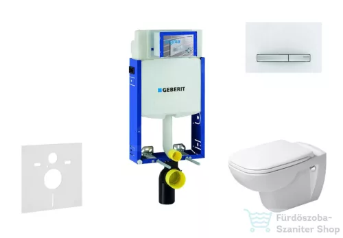 Geberit Kombifix falra szerelhető WC szett, Duravit D-Code rimless WC soft close ülőkével, Geberit Sigma 50 alpesi fehér/króm nyomólappal 10302005NH8
