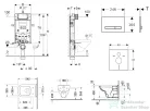 Geberit Kombifix falra szerelhető WC szett, Duravit D-Code rimless WC soft close ülőkével, Geberit Sigma 50 alpesi fehér/króm nyomólappal 10302005NH8